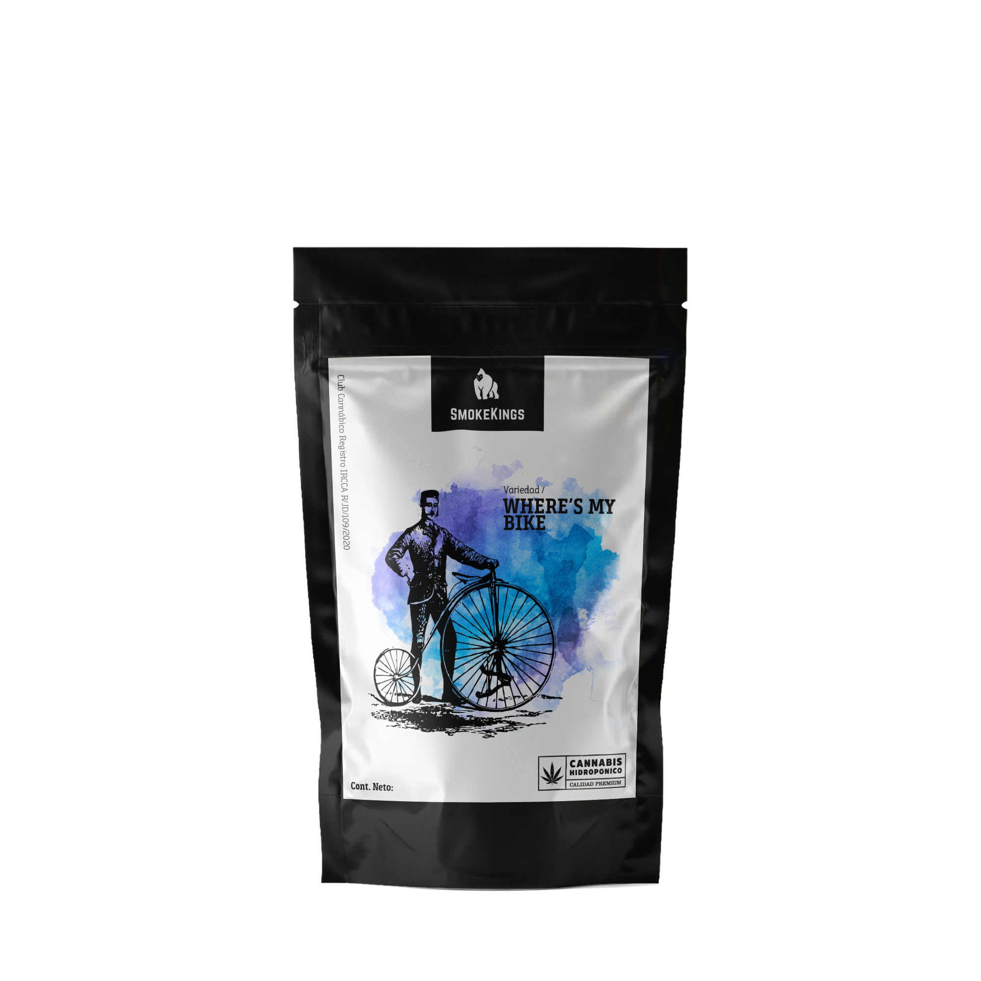 Mockup de packaging Where's My Bike SmokeKings